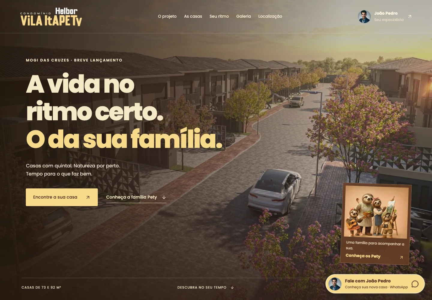 Prévia da landing page real do Condomínio Helbor Vila Itapety